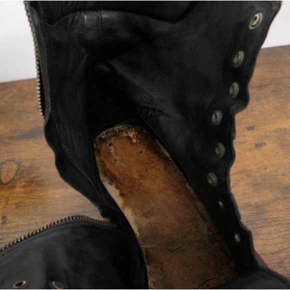 Allsaints Distressed 7" Side Zip Leather Boots Men's 10 Combat Biker *READ* - Picture 15 of 16